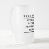 Personalisierter Ehemann Vater Protector Hero Mattglas Bierglas (Vorderseite Links)