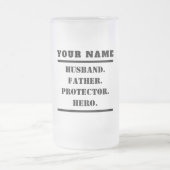 Personalisierter Ehemann Vater Protector Hero Mattglas Bierglas (Mittel)