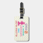 Personalisierter Ei-Allergiesuperhero-Alarm Gepäckanhänger (Vorderseite vertikal)