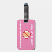 Personalisierter Ei-Allergiesuperhero-Alarm Gepäckanhänger (Rückseite vertikal)