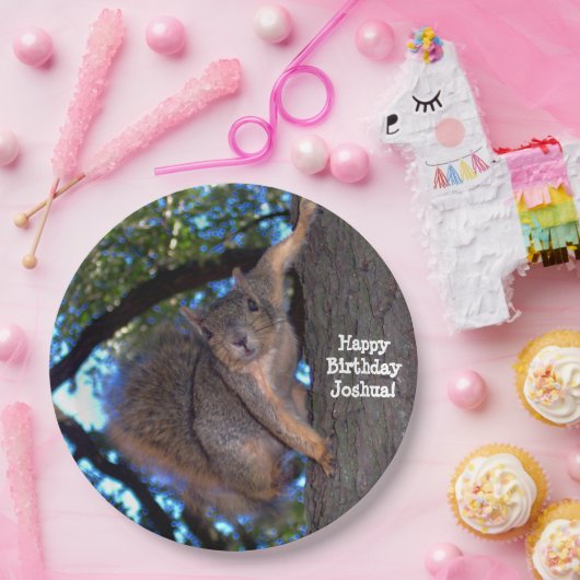 Personalisierter Eichhörnchen-Papier-Teller Pappteller (Party)
