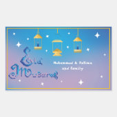 Personalisierter Eid Mubarak Oval Aufkleber (Vorderseite)