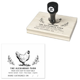 Personalisierter Eierkarton für rustikales Hühnche Gummistempel