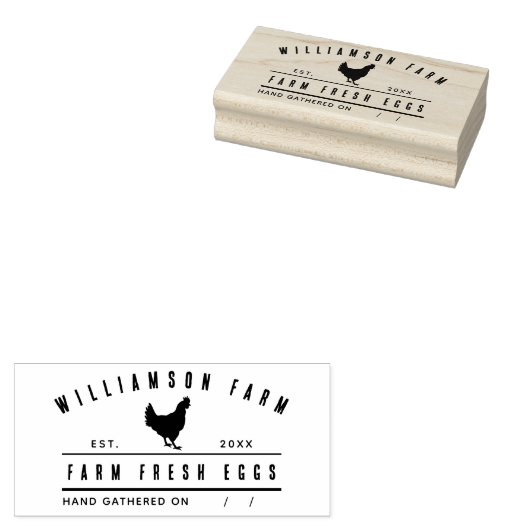 Personalisierter Eierkarton Rustikaler Familienbet Gummistempel (Stempel)