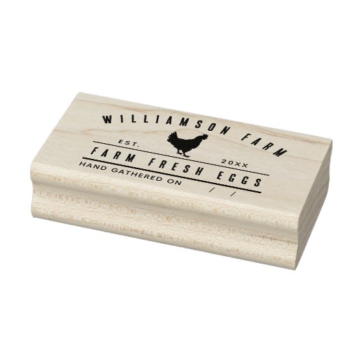 Personalisierter Eierkarton Rustikaler Familienbet Gummistempel (Stempel)