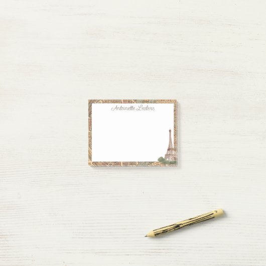 Personalisierter Eiffelturm - Nachhinweise Post-it Klebezettel (Auf Schreibtisch)
