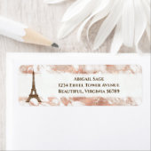 Personalisierter Eiffelturm weiß, Rose-Gold-Marmor (Insitu)