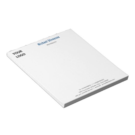 Personalisierter eigener Design-Text und Logo-Edit Notizblock (angewinkelt)