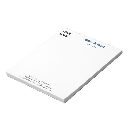 Personalisierter eigener Design-Text und Logo-Edit Notizblock (Rotiert)