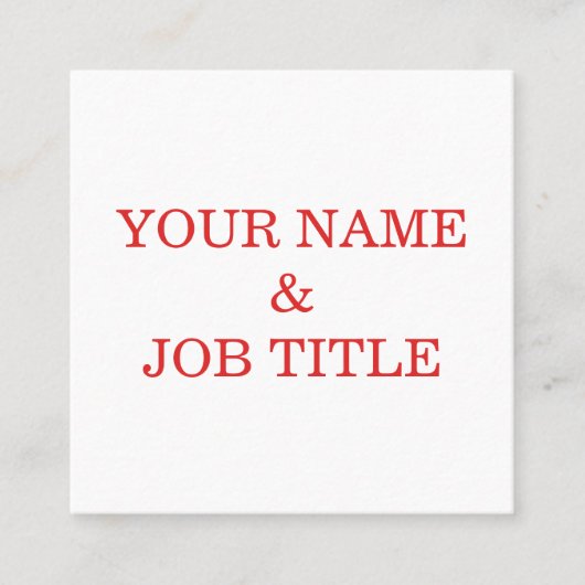 Personalisierter eigener Text Quadratische Visitenkarte (Vorderseite)
