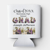 Personalisierter einfacher Abschluss 6 FotoCollage Dosenkühler (Rückseite)