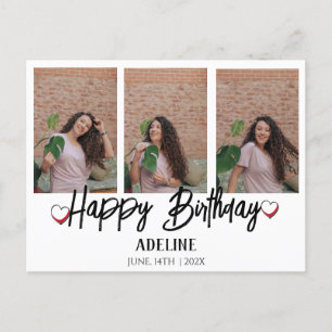 Personalisierter einfacher Geburtstag stilvoll dre Postkarte