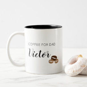Personalisierter einfacher Kaffee für Papa Zweifarbige Tasse