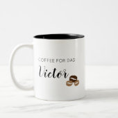 Personalisierter einfacher Kaffee für Papa Zweifarbige Tasse (Links)