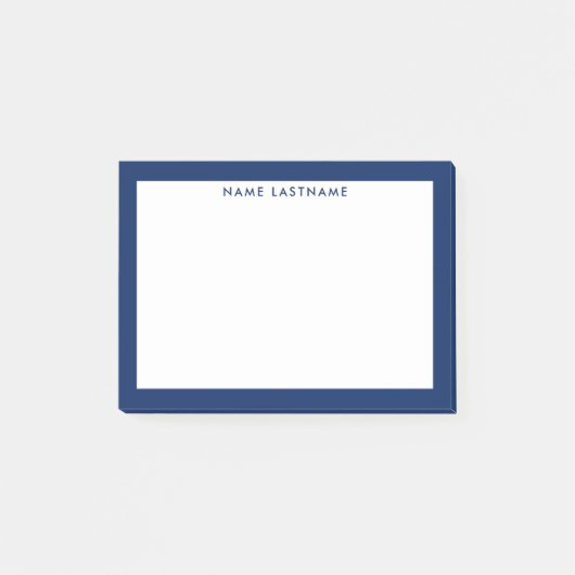 Personalisierter einfacher, moderner Navy Blue Fra Post-it Klebezettel (Vorderseite)