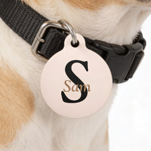Personalisierter einfacher Monogramm-Hunde-Name Haustiermarke