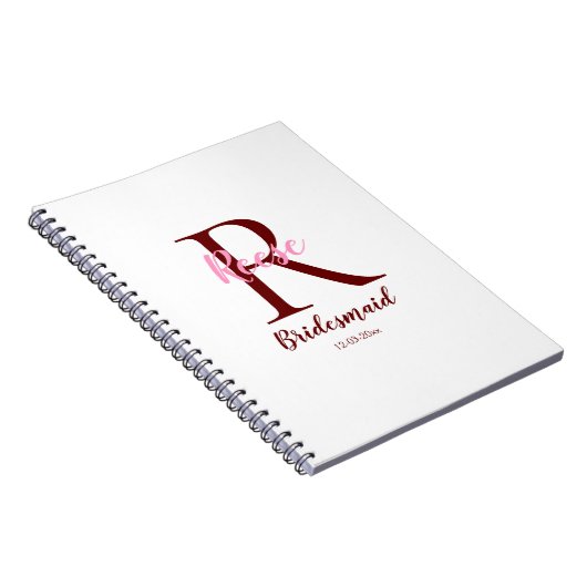 personalisierter einfacher Name in Monogramm Notizblock (Rechte Seite)