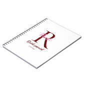 personalisierter einfacher Name in Monogramm Notizblock (Linke Seite)