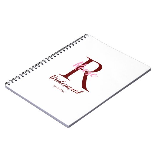 personalisierter einfacher Name in Monogramm Notizblock (Linke Seite)