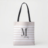 Personalisierter einfacher Name und monogramm Stra Tasche (Vorderseite)