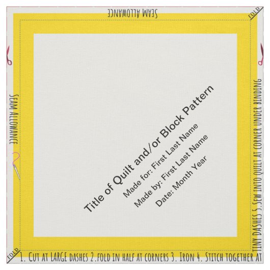 Personalisierter einfacher Quilt-Label-Corner Stoff (Muster)