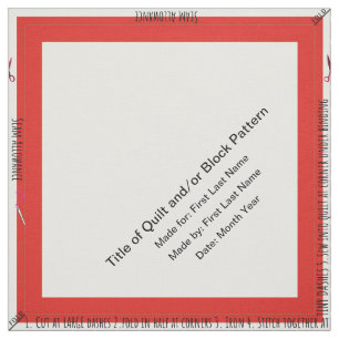 Personalisierter einfacher Quilt-Label-Corner Stoff