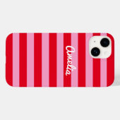 Personalisierter, einfacher Retro-Streifen Rot und Case-Mate iPhone Hülle (Rückseite (Horizontal))