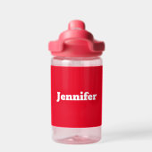 Personalisierter einfacher Roter Name Monogram Kid Trinkflasche (Rückseite)