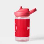 Personalisierter einfacher Roter Name Monogram Kid Trinkflasche (Links)