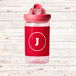 Personalisierter einfacher Roter Name Monogram Kid Trinkflasche