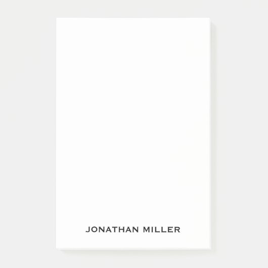 Personalisierter einfacher Schwarz-weißer Typograf Post-it Klebezettel (Vorderseite)