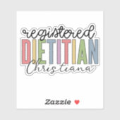 Personalisierter eingetragener Dietist Multicolore Aufkleber (Blatt)