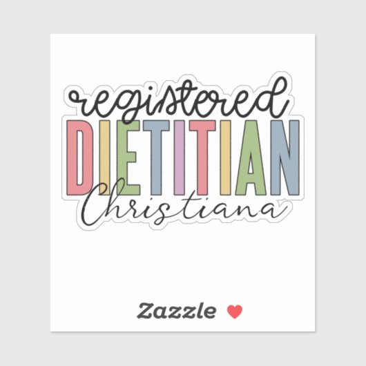 Personalisierter eingetragener Dietist Multicolore Aufkleber (Blatt)