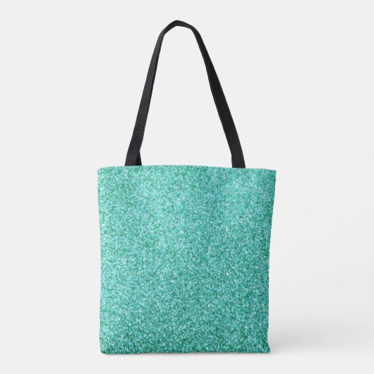 Personalisierter Einhorn Aquamariner Glitzer Tote Tasche (Rückseite)