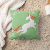 Personalisierter Einhorn Glitzer Schneeflocken Wei Kissen (Decke)