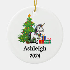 Personalisierter Einhorn Keramik Ornament