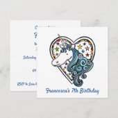 Personalisierter Einhorn-Kindergeburtstag (Vorne/Hinten)