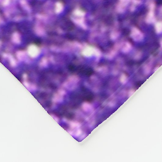 Personalisierter Einhorn Lila Glitzer Fleece Throw (Ecke)