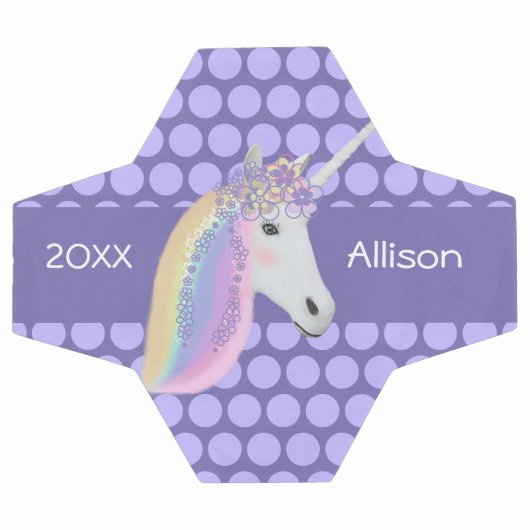 Personalisierter Einhorn-Regenbogen-Lila Fußballba Fußball (Flach)