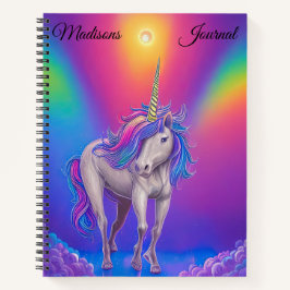 Personalisierter Einhorn Regenbogen Notizblock