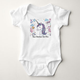Personalisierter Einhorn-Teddybär für Kinderliebha Baby Strampler