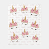 Personalisierter Einhorn Wiederholungsname Mit Mon Fleecedecke (Vorderseite)