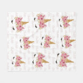 Personalisierter Einhorn Wiederholungsname Mit Mon Fleecedecke (Vorderseite (Horizontal))