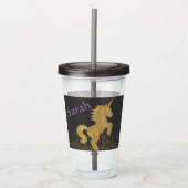 Personalisierter Einhorncup mit Stroh Acryltrinkbecher (Vorderseite)