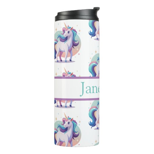 Personalisierter Einhorntrinker Thermosbecher (Nach links gedreht)