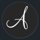 Personalisierter Einladungsrahmen für Monogramm Runder Aufkleber<br><div class="desc">Personalisierte Einladungs-Umschlag Aufkleber für Einladungen für Monogramm</div>