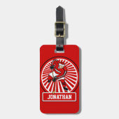 Personalisierter Eis-Hockeyspieler Gepäckanhänger (Vorderseite vertikal)