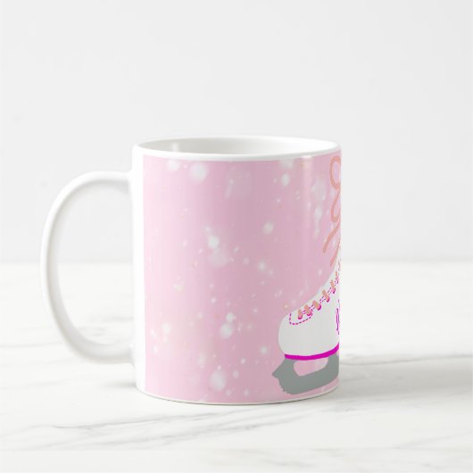 Personalisierter Eis Skate Rosa Abbildung Skaten G Kaffeetasse (Links)