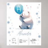 Personalisierter Eisbär mit Balloons-Kinderzimmer Poster (Vorne)