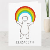 Personalisierter Eisbär und Regenbogen Geburtstag Karte (Vorderseite)